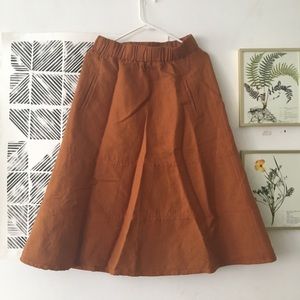 Orange linen market skirt